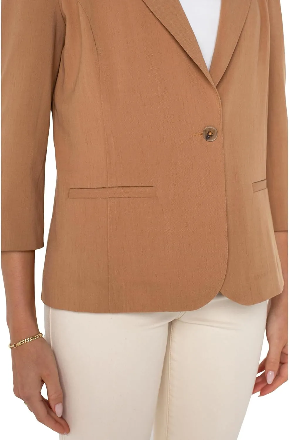 Liverpool Women's Fitted Blazer with Ruched Sleeves