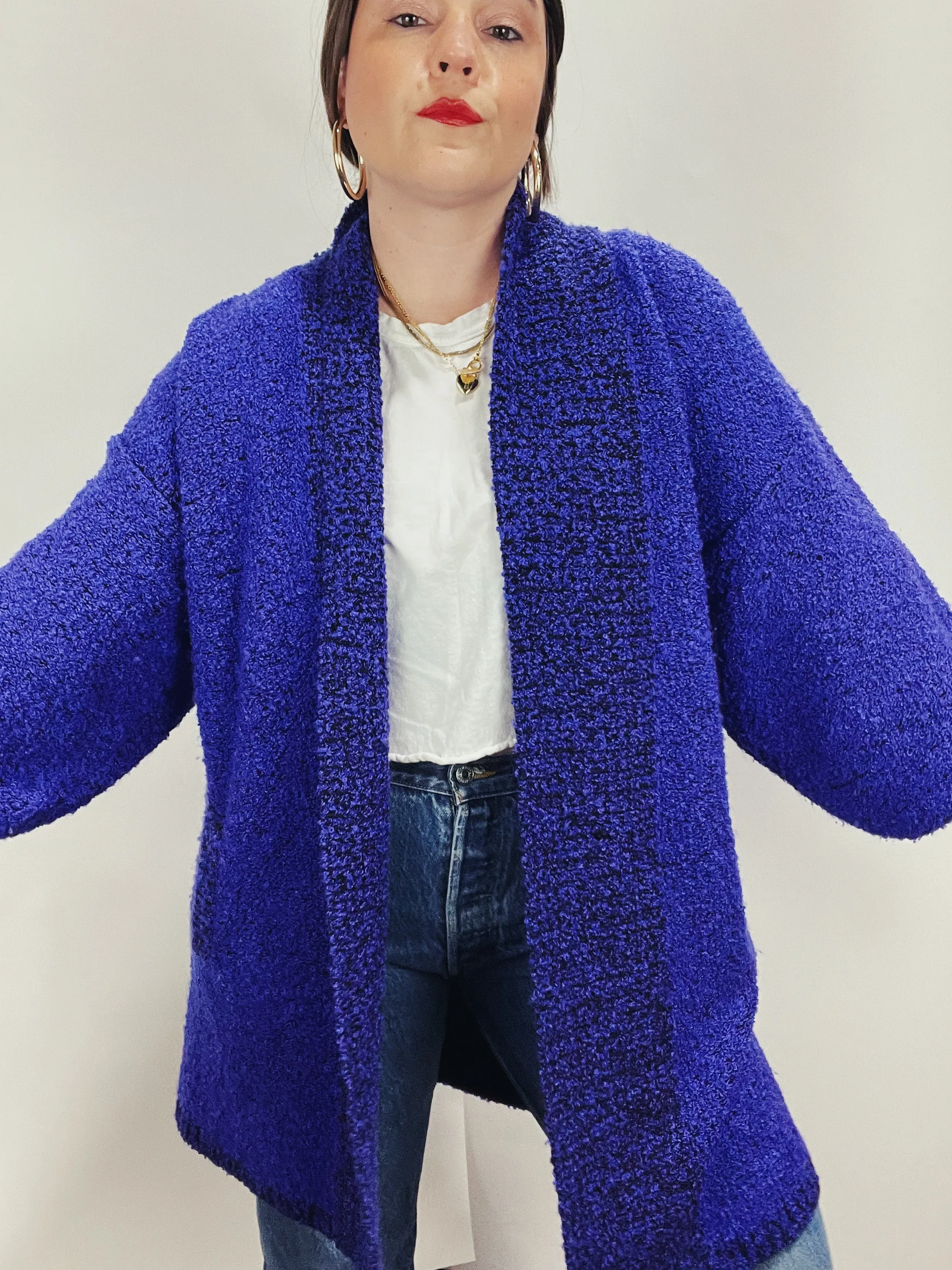 Long Purple Cardigan