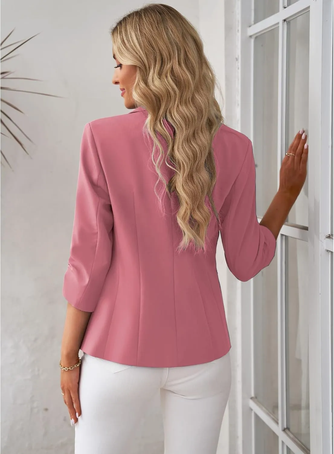 LookbookStore Blazers for Women Suit Jackets Dressy 3/4 Sleeve Blazer Business Casual Outfits for Work