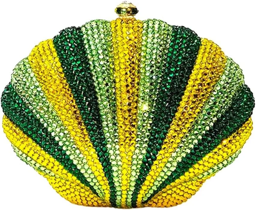 Luxury Ladies Mini Shell Crystal Evening Clutch Cute Summer Beach Bag Small Shell Rhinestone Purse for Women Party