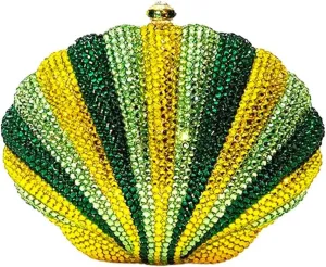 Luxury Ladies Mini Shell Crystal Evening Clutch Cute Summer Beach Bag Small Shell Rhinestone Purse for Women Party