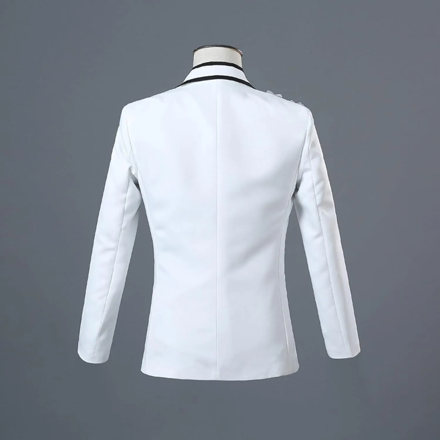 Mens 2 Pieces Luxury Applique Suits 1 Button Print Dinner Tuxedo Jacket Prom Wedding Elegant Blazer Dress Suit