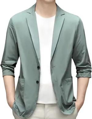 Men's Blazer Slim Fit Sport Coat Casual Lightweight Basic Suit Jacket Fall Jacket Men Two Buttons Business Texudo Jacket