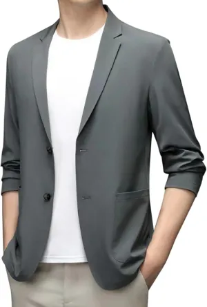 Men's Blazer Slim Fit Sport Coat Casual Lightweight Basic Suit Jacket Fall Jacket Men Two Buttons Business Texudo Jacket