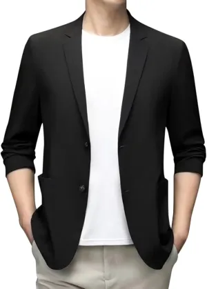 Men's Blazer Slim Fit Sport Coat Casual Lightweight Basic Suit Jacket Fall Jacket Men Two Buttons Business Texudo Jacket