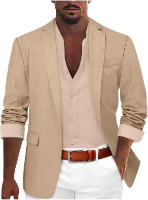 Men's Blazer Slim Fit Sport Coat, Casual Lightweight Basic Suit Jacket, Fall Jacket Two Buttons Business Texudo Jacket