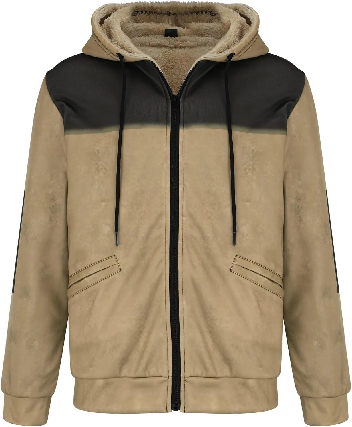 Mens Blazer Solid Color Warm Zipper Pocket Hooded Quilted Jacket Conceal Carry Jacket Mens Lightweight Jackets for