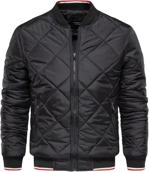 Men's Bomber Jacket Collar Solid Color Zipper Cotton-Padded Jacket Casual Fall Winter Military Coats Outwear