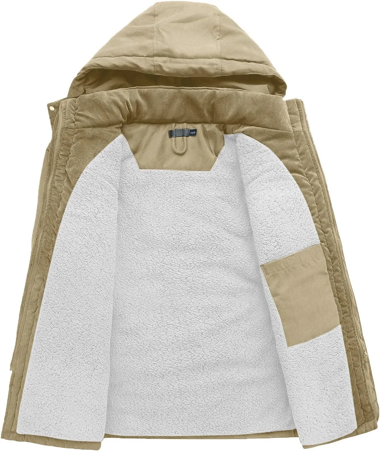 Men's Cargo Jacket 2024 Winter Warm Coats Fleece Lined Jackets with Removable Hood Ski Snow Mountain Windproof Overcoat