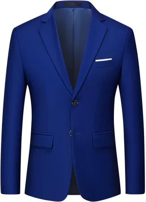Men's Casual Blazer Notched Lapel Suit Jackets Classic Two Button Lightweight Business Sport Coat for Wedding Party