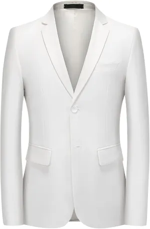 Men's Casual Blazer Notched Lapel Suit Jackets Classic Two Button Lightweight Business Sport Coat for Wedding Party
