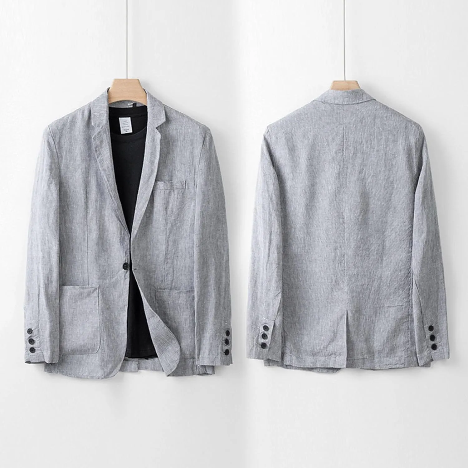 Mens Casual Linen Blazer Lightweight Button Down Business Suit Jacket Fall Winter Casual Sport Coats