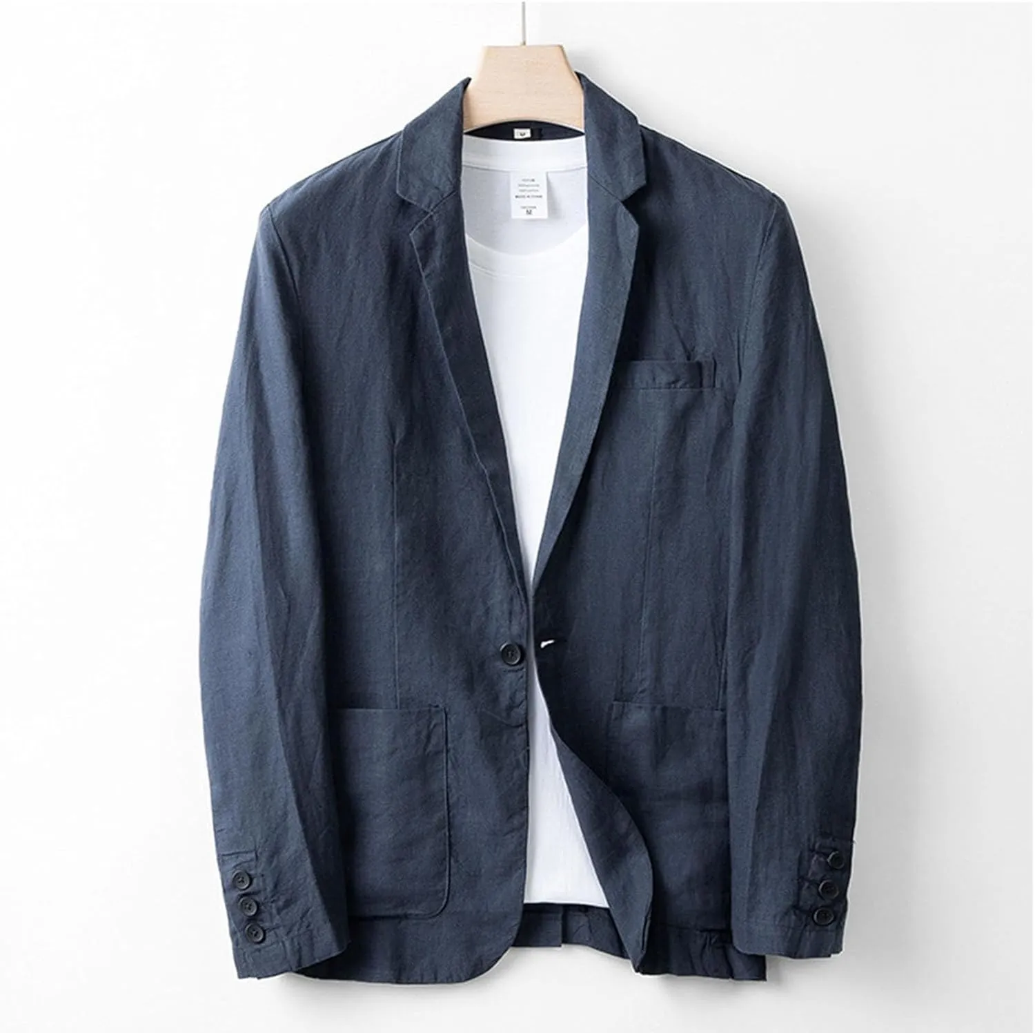Mens Casual Linen Blazer Lightweight Button Down Business Suit Jacket Fall Winter Casual Sport Coats