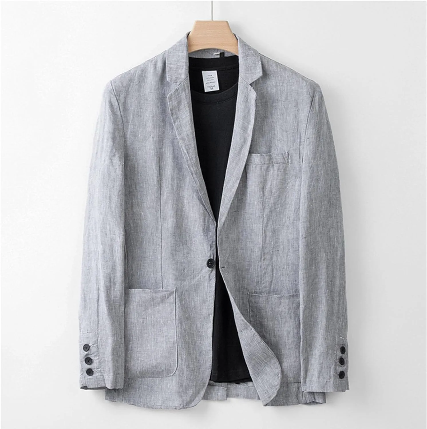 Mens Casual Linen Blazer Lightweight Button Down Business Suit Jacket Fall Winter Casual Sport Coats