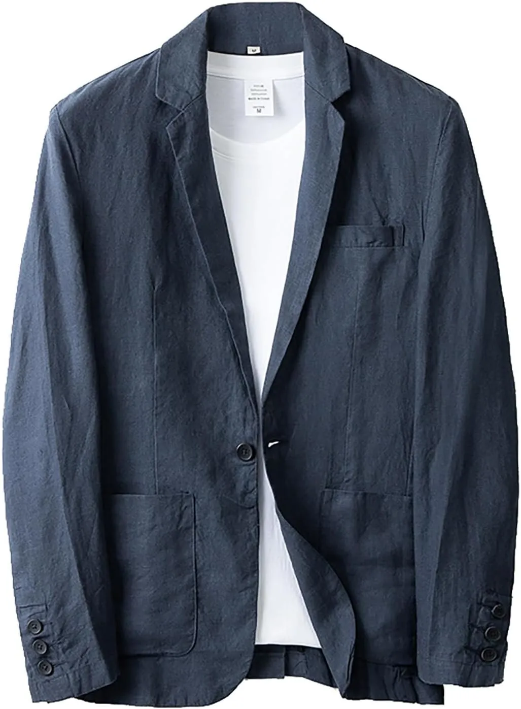 Mens Casual Linen Blazer Lightweight Button Down Business Suit Jacket Fall Winter Casual Sport Coats