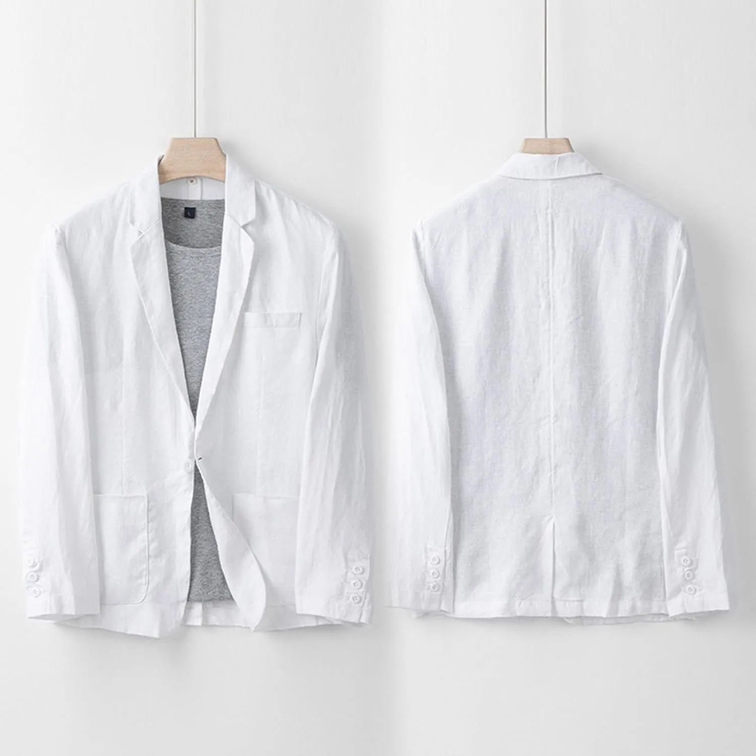 Mens Casual Linen Blazer Lightweight Button Down Business Suit Jacket Fall Winter Casual Sport Coats