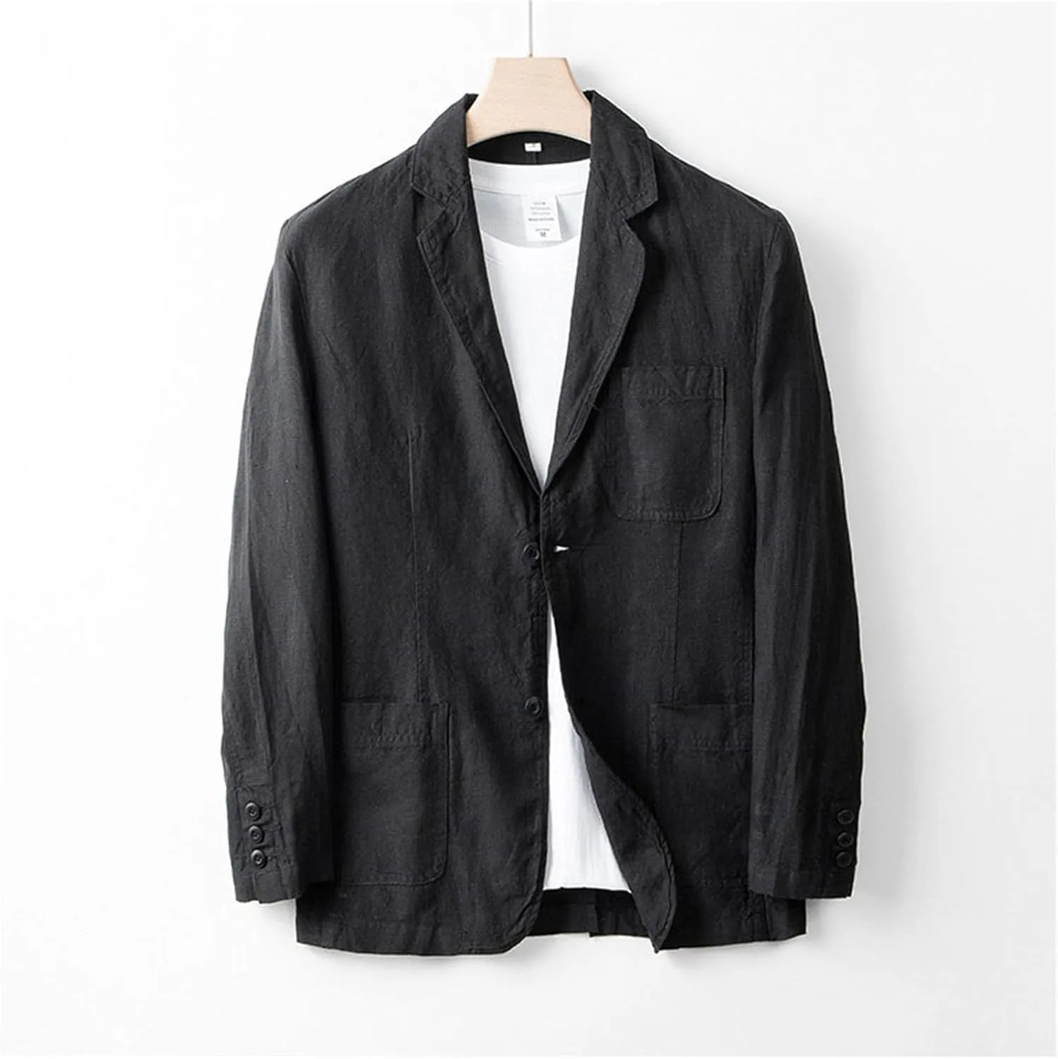 Mens Casual Linen Blazer Lightweight Button Down Business Suit Jacket Fall Winter Casual Sport Coats
