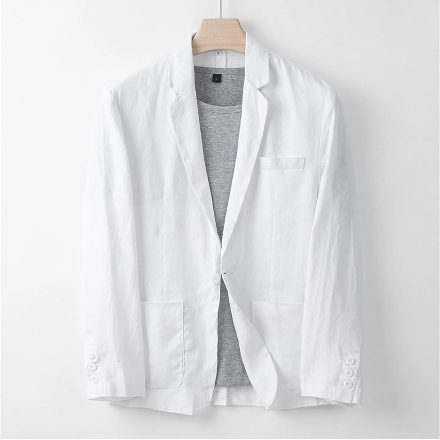 Mens Casual Linen Blazer Lightweight Button Down Business Suit Jacket Fall Winter Casual Sport Coats