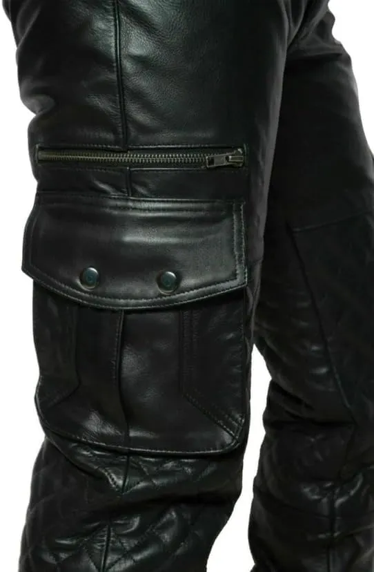 Men's Casual Motorcycle & Cowboy Western Traditional Native American Leather Fashion Pant