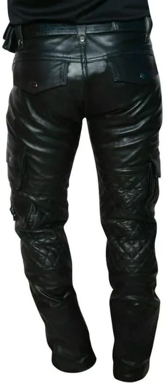 Men's Casual Motorcycle & Cowboy Western Traditional Native American Leather Fashion Pant