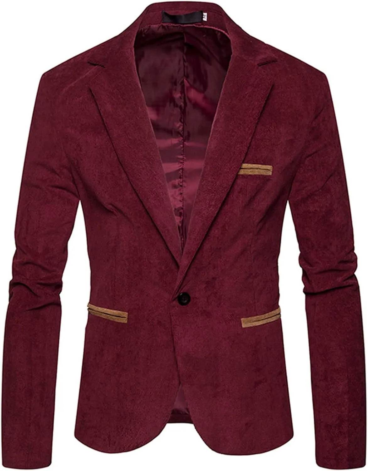 Men's Corduroy Suit Jackets Slim Fit Casual Blazer 2023 Fahsion One Button Lightweight Travel Formal Business Sport Coat