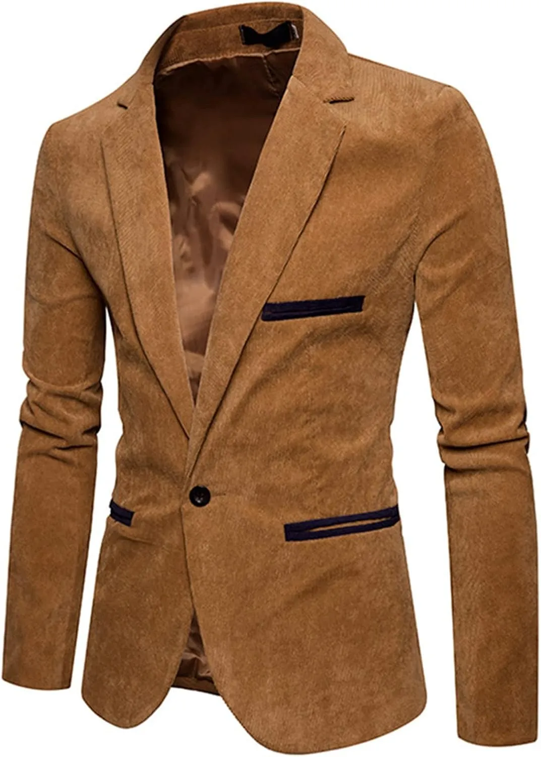 Men's Corduroy Suit Jackets Slim Fit Casual Blazer 2023 Fahsion One Button Lightweight Travel Formal Business Sport Coat