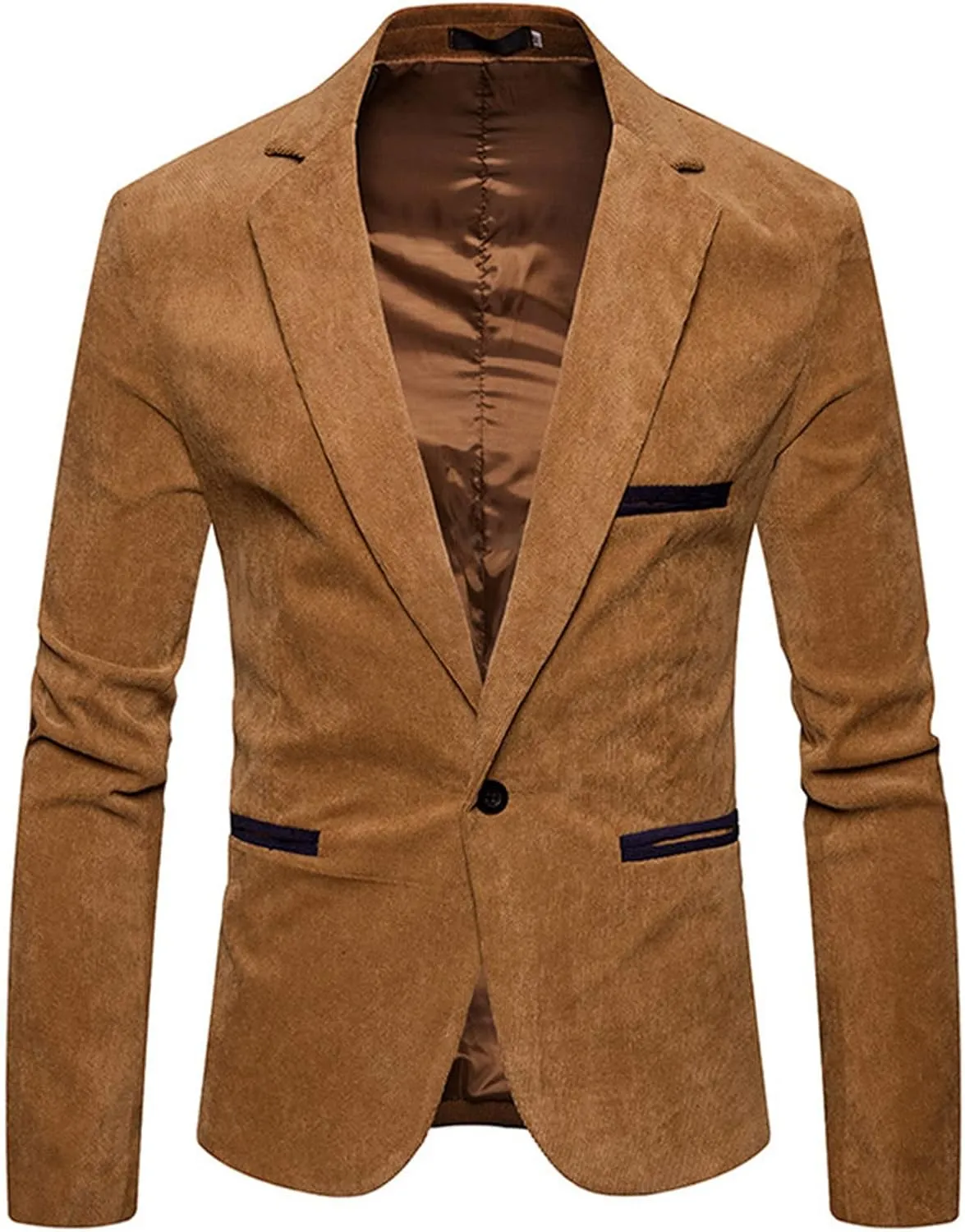 Men's Corduroy Suit Jackets Slim Fit Casual Blazer 2023 Fahsion One Button Lightweight Travel Formal Business Sport Coat