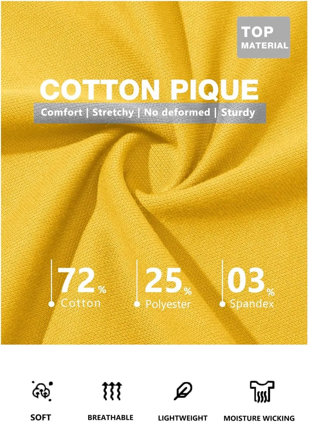 Men's Cotton Quick Dry Polos Shirts Short Sleeve Woven Work T-Shirts Casual Outdoor Cooling Tee Tops