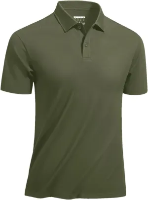 Men's Cotton Quick Dry Polos Shirts Short Sleeve Woven Work T-Shirts Casual Outdoor Cooling Tee Tops