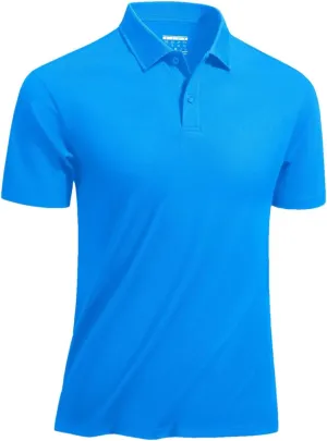 Men's Cotton Quick Dry Polos Shirts Short Sleeve Woven Work T-Shirts Casual Outdoor Cooling Tee Tops