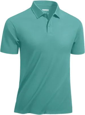 Men's Cotton Quick Dry Polos Shirts Short Sleeve Woven Work T-Shirts Casual Outdoor Cooling Tee Tops