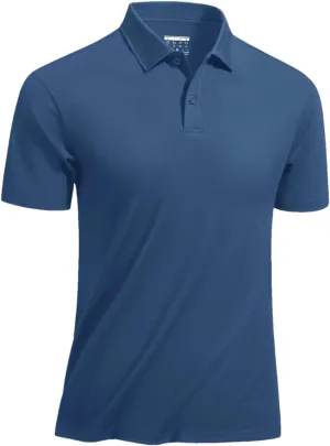 Men's Cotton Quick Dry Polos Shirts Short Sleeve Woven Work T-Shirts Casual Outdoor Cooling Tee Tops
