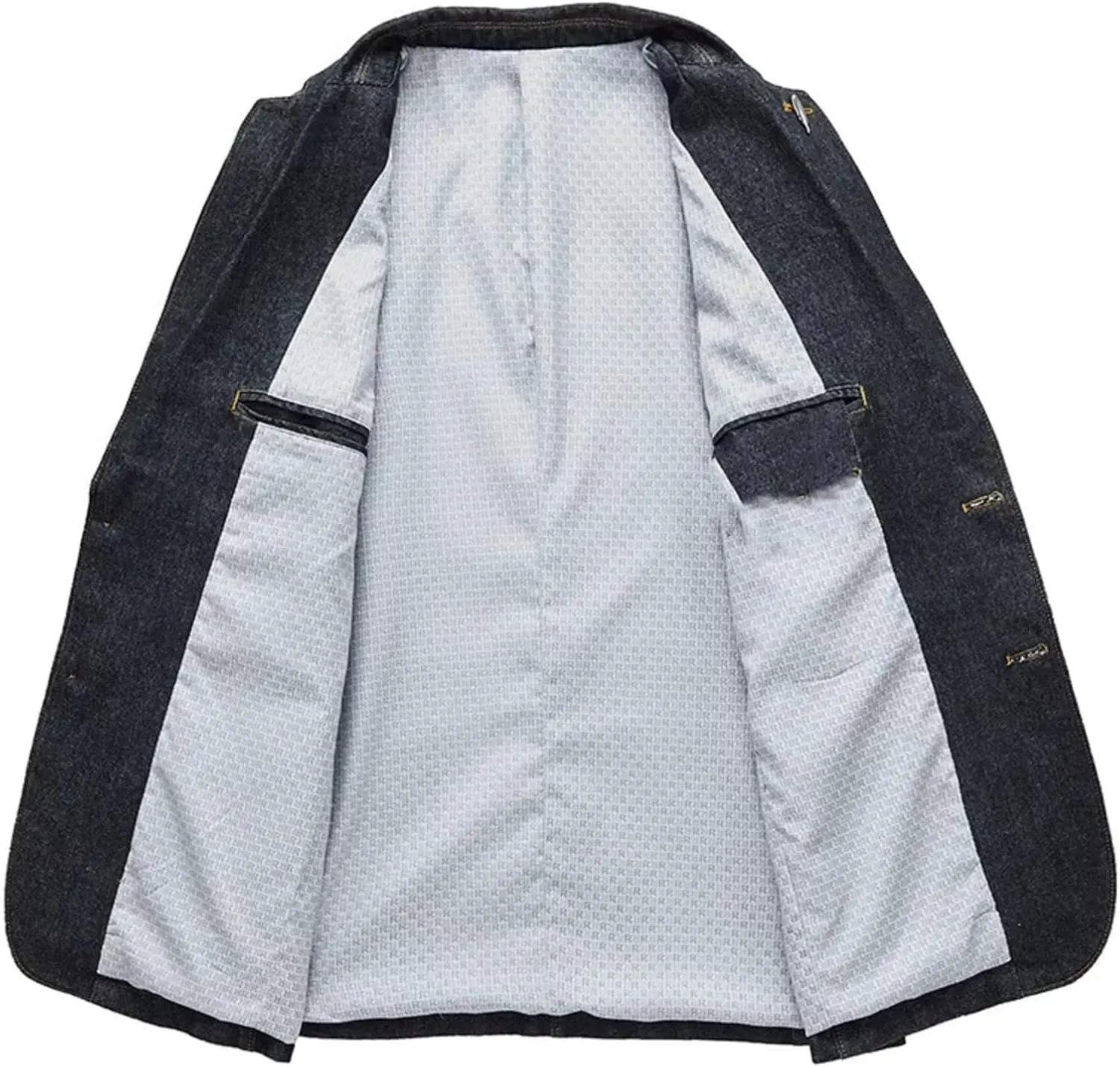 Men's Denim Blazer Loose Fit Business Casual Jacket