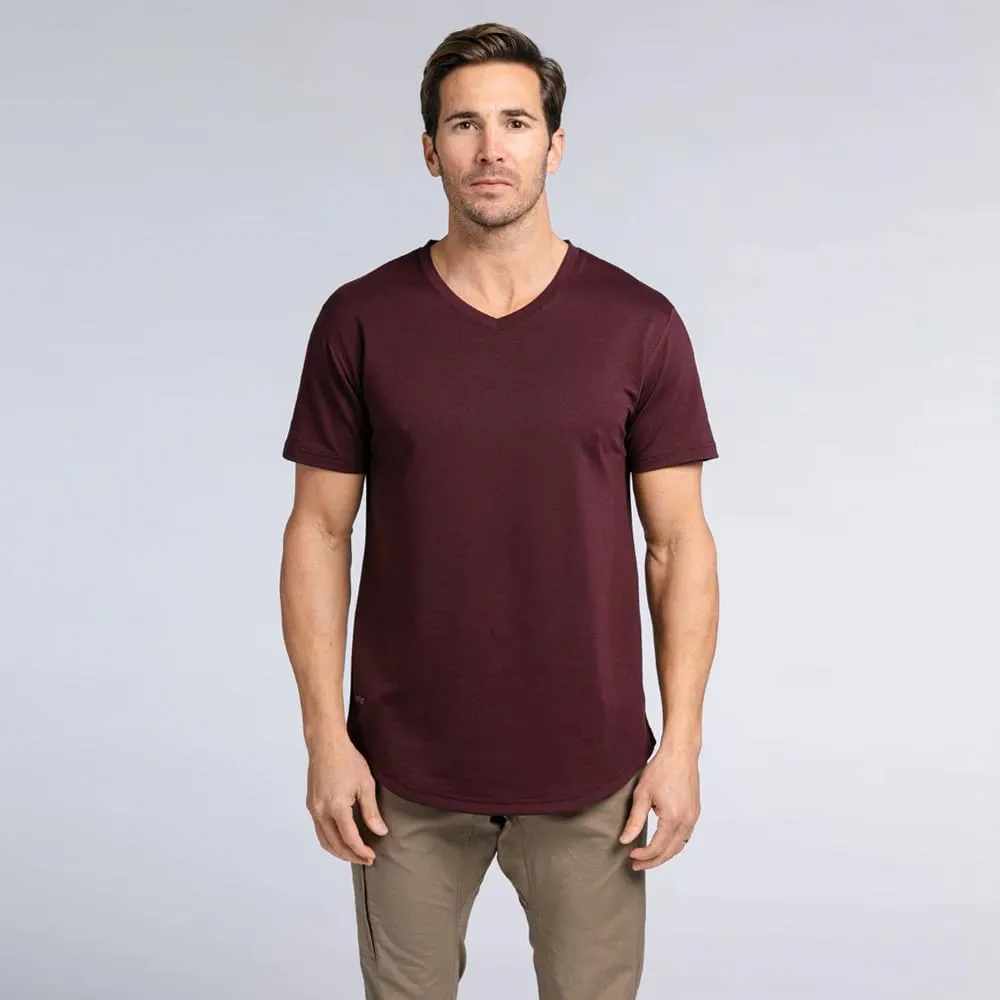 Men's Drop-Cut V-Neck  Plain Tshirts for Men  Soft Polyester, Cotton, Spandex  Moisture Wicking, Wrinkle Resistant