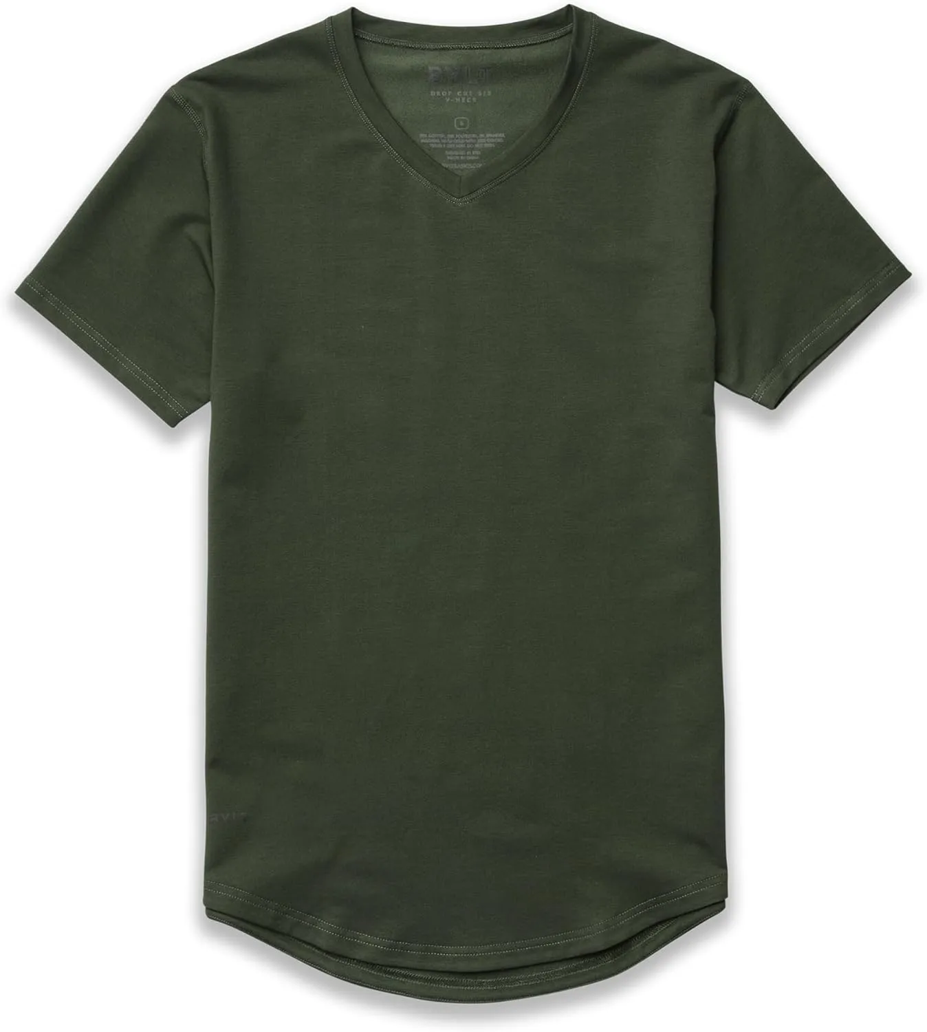 Men's Drop-Cut V-Neck  Plain Tshirts for Men  Soft Polyester, Cotton, Spandex  Moisture Wicking, Wrinkle Resistant