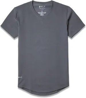 Men's Drop-Cut V-Neck  Plain Tshirts for Men  Soft Polyester, Cotton, Spandex  Moisture Wicking, Wrinkle Resistant