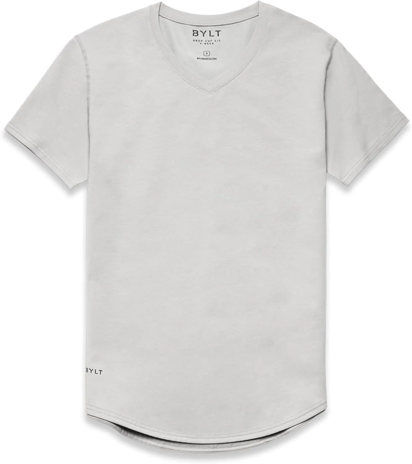 Men's Drop-Cut V-Neck  Plain Tshirts for Men  Soft Polyester, Cotton, Spandex  Moisture Wicking, Wrinkle Resistant