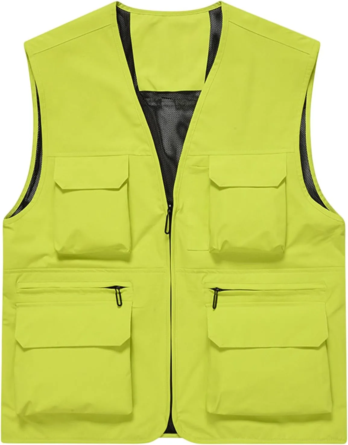 Men's Fishing Vest Casual Outdoor Mountaineering Mesh Photographer Jacket Multi-Pocket Breathable Quick Dry Coat