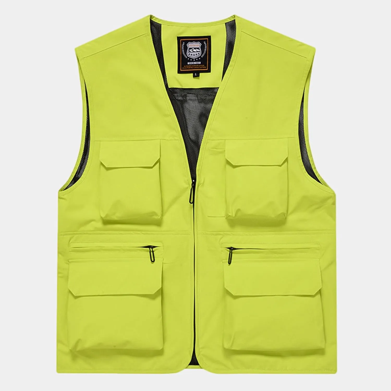 Men's Fishing Vest Casual Outdoor Mountaineering Mesh Photographer Jacket Multi-Pocket Breathable Quick Dry Coat