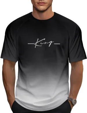 Mens Graphic T-Shirts Fashion Crew Neck Tshirts Gym Muscle Athletic Workout Summer Tee Shirt Top for Man