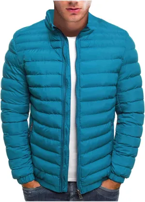 Men's Jacket Winter Puffer Jacket Fleece Warm Lightweight Coat Outerwear Cold Weather Jackets, M-3XL