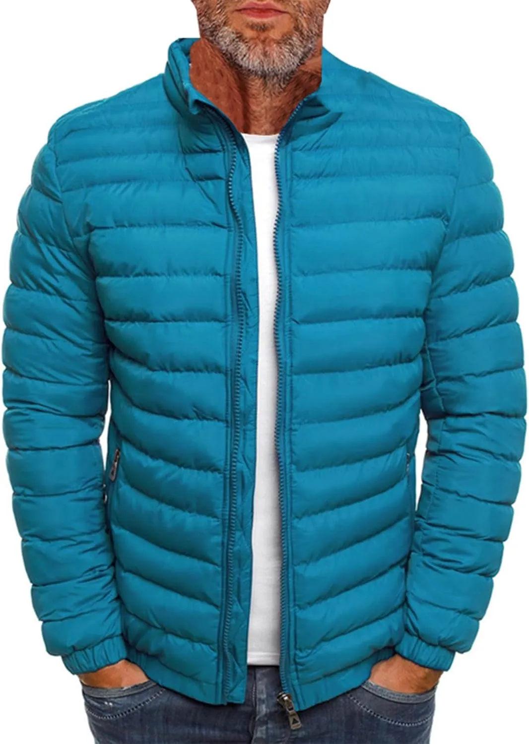 Men's Jacket Winter Puffer Jacket Fleece Warm Lightweight Coat Outerwear Cold Weather Jackets, M-3XL