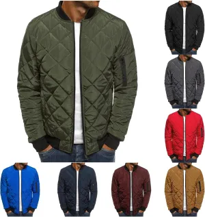 Men's Lightweight Puffer Jacket Diamond Quilted Puffer Down Jackets Water Resistant Insulated Winter Coats for Business