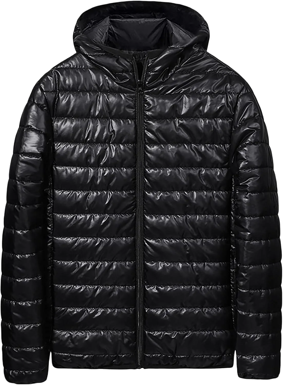 Men's Lightweight Quilted Jacket Hooded Casual Fashion Bread Coat Cotton-Padded Jacket Outwear