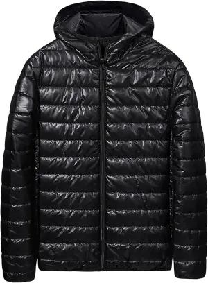 Men's Lightweight Quilted Jacket Hooded Casual Fashion Bread Coat Cotton-Padded Jacket Outwear