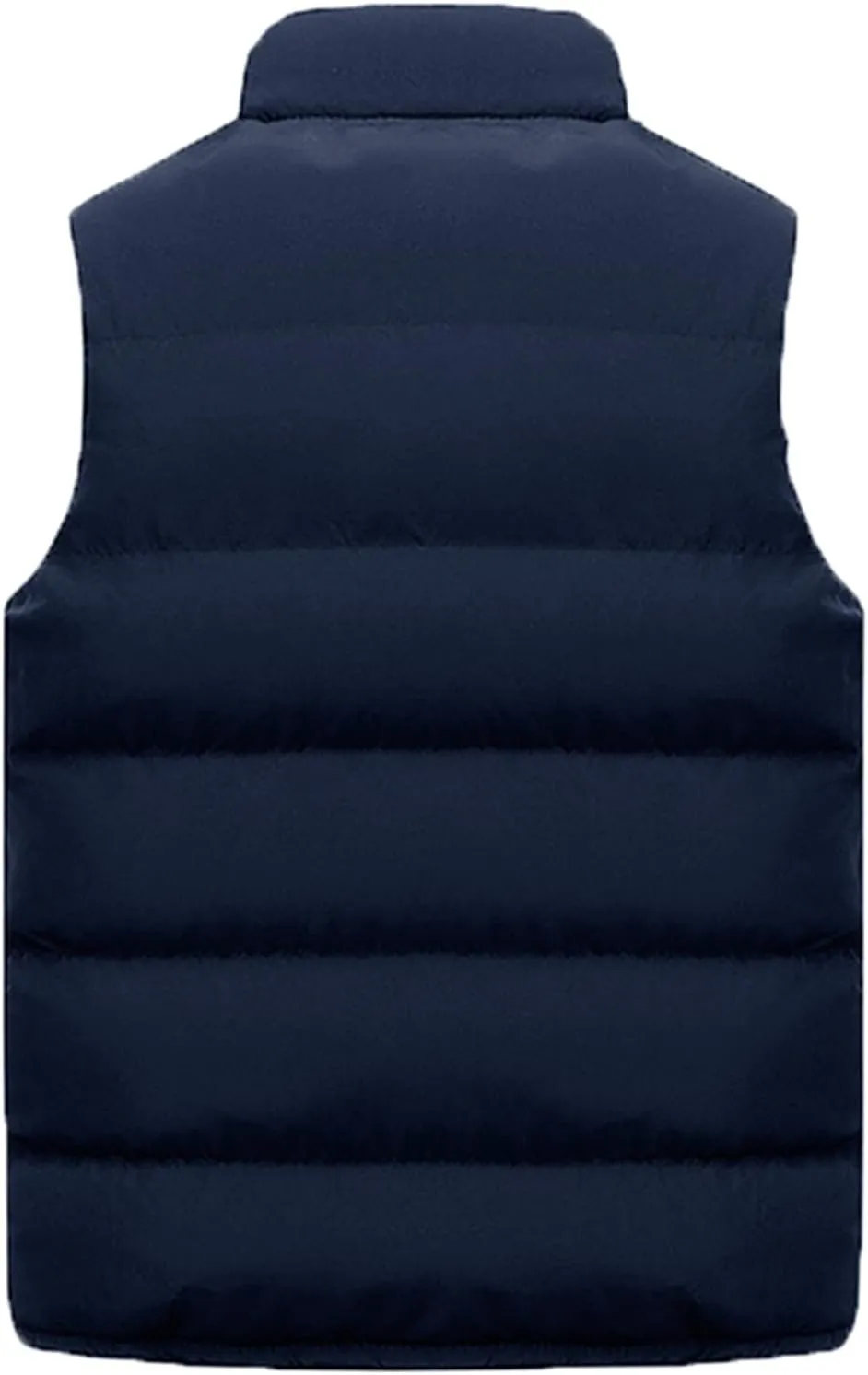 Men's Outdoor Casual Stand Collar Vest Quilted Jacket Thickened Vest Warm Padded Coat Sleeveless Cotton Vest