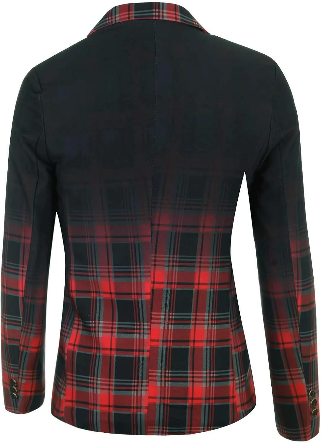 Mens Plaid Blazer Sports Coat Casual Slim Fit Checkered Blazer Fashion Notched Lapel One Button Suit Jacket for Men