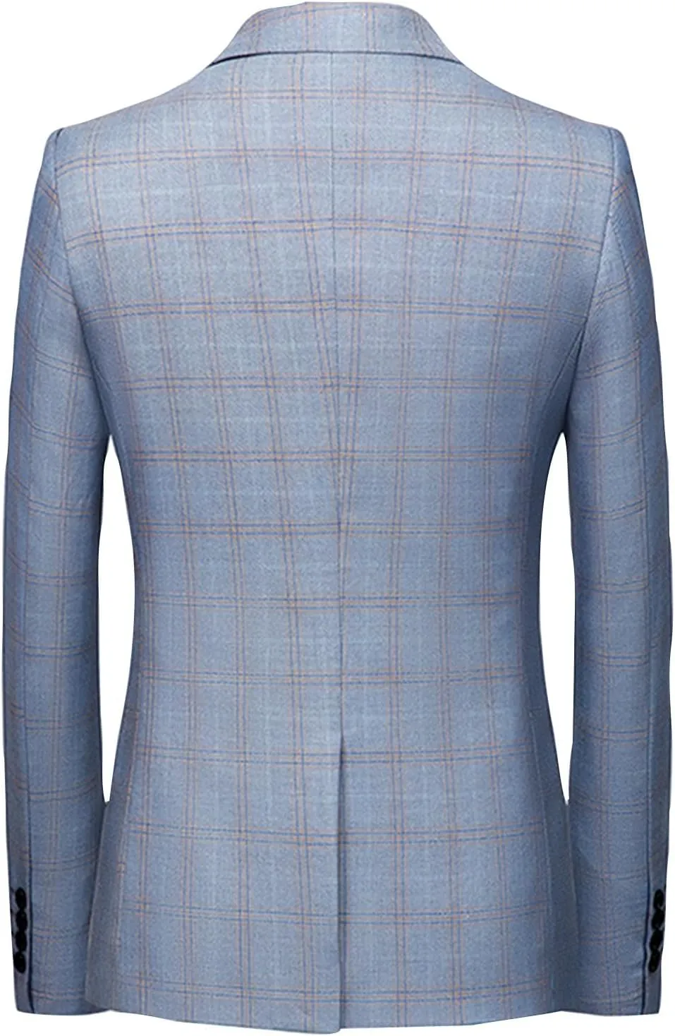 Mens Plaid Stripe Single Breasted Suit Jackets Casual Notched Lapel One Button Sport Coat Blazer for Party Dance