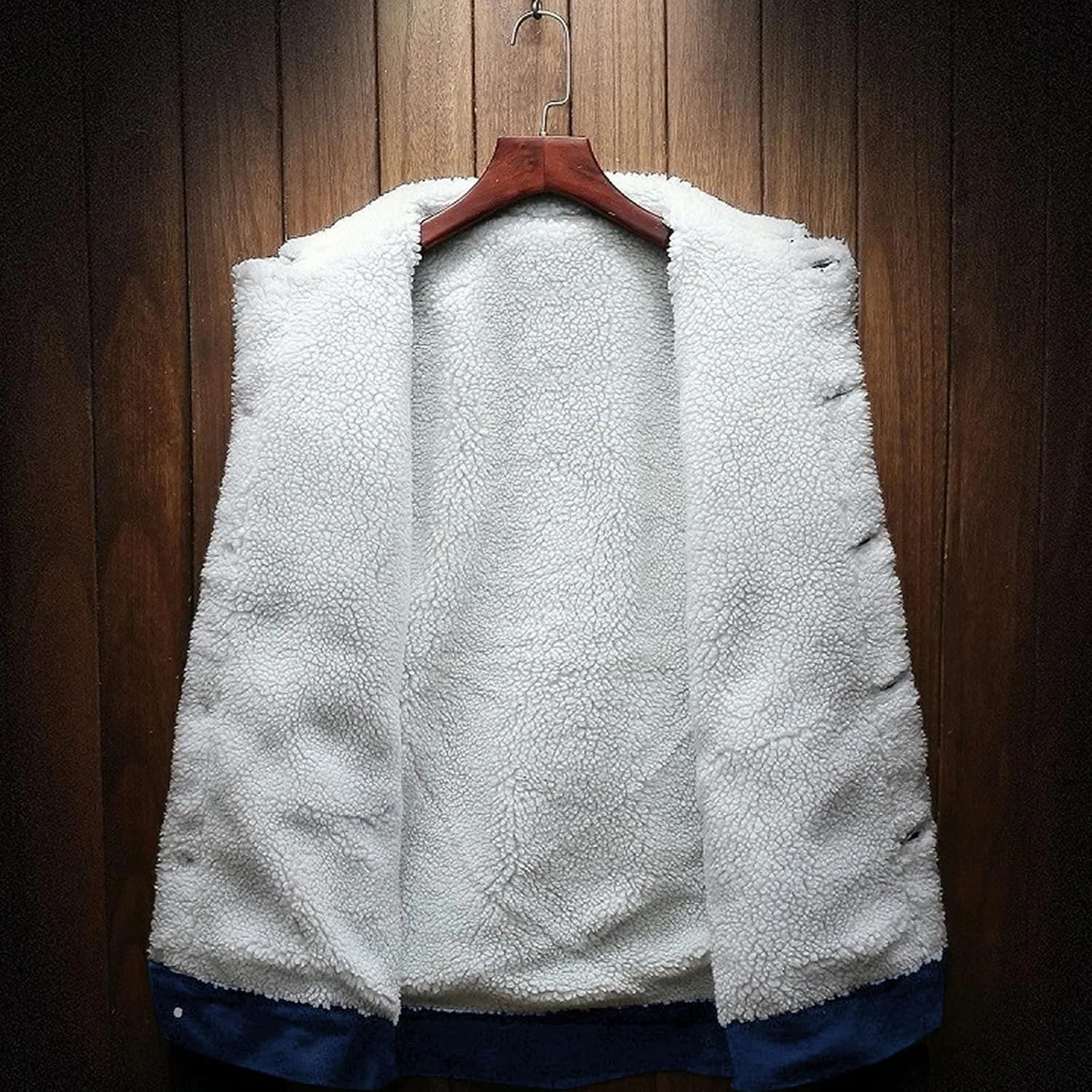 Men's Sherpa Fleece Lined Denim Jacket Warm Winter Trucker Jacket Cowboy Jean Jacket Thicken Faux Fur Jacket Coats