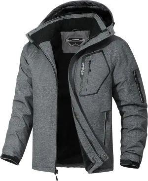 Men's Ski Jacket Winter Warm Snow Coat Waterproof Windbreaker Hooded Work Outerwear Snowboarding Jackets